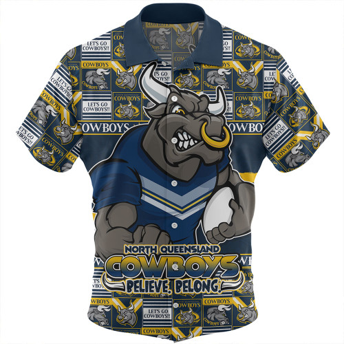 North Queensland Cowboys Hawaiian Shirt Championâ€™s Pride Comic Style