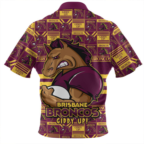 Brisbane Broncos Zip Polo Shirt Champion’s Pride Comic Style