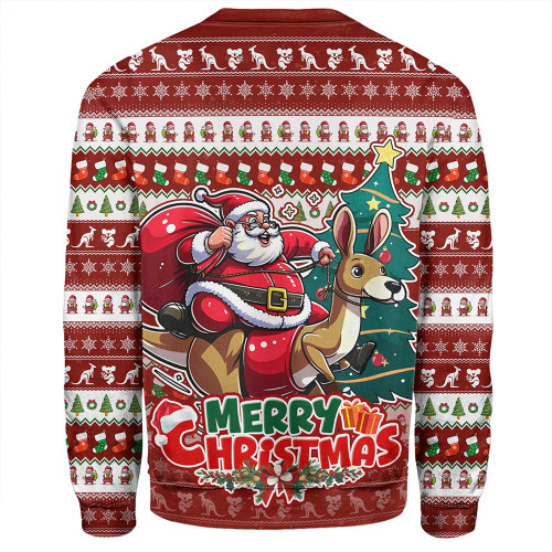 Australia Sweatshirt Merry Christmas, Santa Claus Riding A Kangaroo Australia Sweatshirt Merry Christmas, Santa Claus Riding A Kangaroo