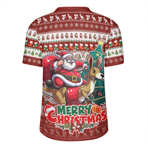 Australia Rugby Jersey Merry Christmas, Santa Claus Riding A Kangaroo