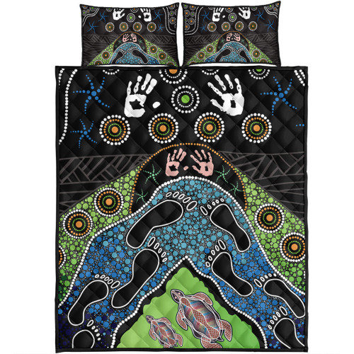 Australia Quilt Bed Set Turtle’s Journey Through Dreamtime Australia Quilt Bed Set Turtle’s Journey Through Dreamtime