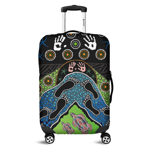 Australia Luggage Cover Turtle’s Journey Through Dreamtime