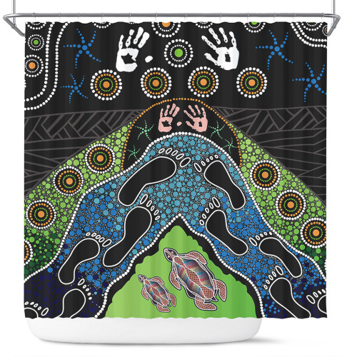 Australia Shower Curtain Turtle’s Journey Through Dreamtime Australia Shower Curtain Turtle’s Journey Through Dreamtime