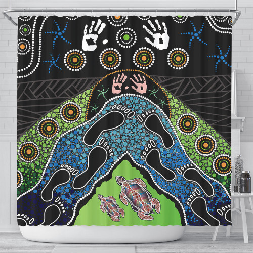 Australia Shower Curtain Turtle’s Journey Through Dreamtime Australia Shower Curtain Turtle’s Journey Through Dreamtime