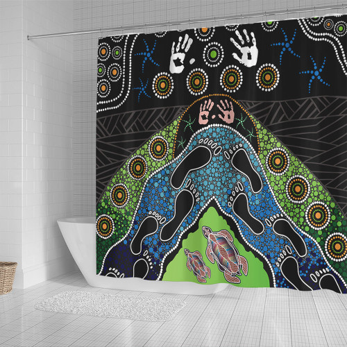 Australia Shower Curtain Turtle’s Journey Through Dreamtime Australia Shower Curtain Turtle’s Journey Through Dreamtime