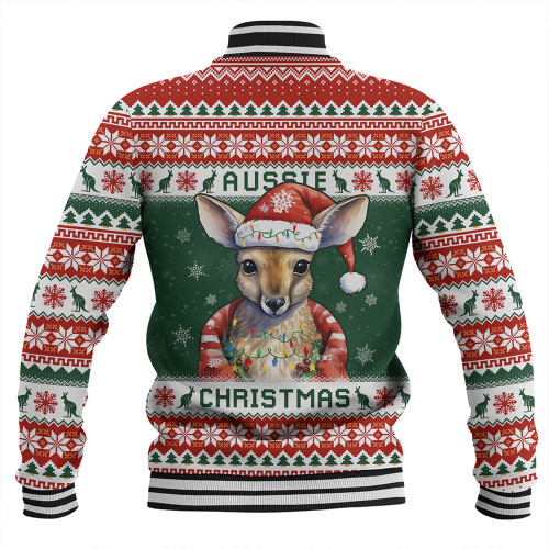 Australia Baseball Jacket Merry Christmas Spirit Kangaroo Edition Australia Baseball Jacket Merry Christmas Spirit Kangaroo Edition