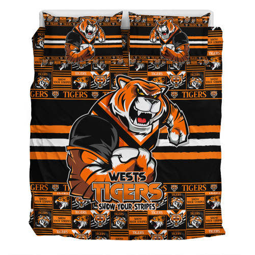 Wests Tigers Bedding Set Champion’s Pride Comic Style Wests Tigers Bedding Set Champion’s Pride Comic Style