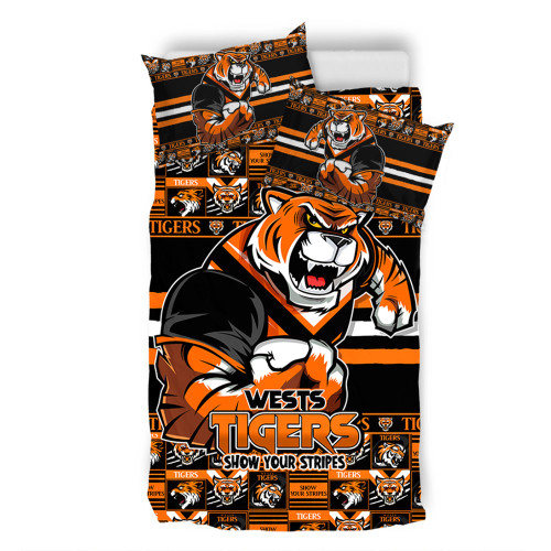 Wests Tigers Bedding Set Champion’s Pride Comic Style Wests Tigers Bedding Set Champion’s Pride Comic Style