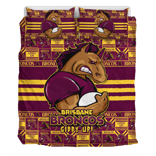Brisbane Broncos Bedding Set Champion’s Pride Comic Style