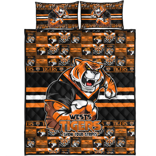 Wests Tigers Quilt Bed Set Champion’s Pride Comic Style Wests Tigers Quilt Bed Set Champion’s Pride Comic Style