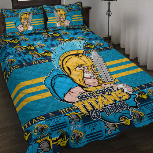 Gold Coast Titans Quilt Bed Set Champion’s Pride Comic Style