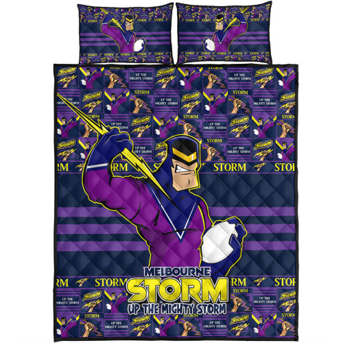 Melbourne Storm Quilt Bed Set Champion’s Pride Comic Style Melbourne Storm Quilt Bed Set Champion’s Pride Comic Style