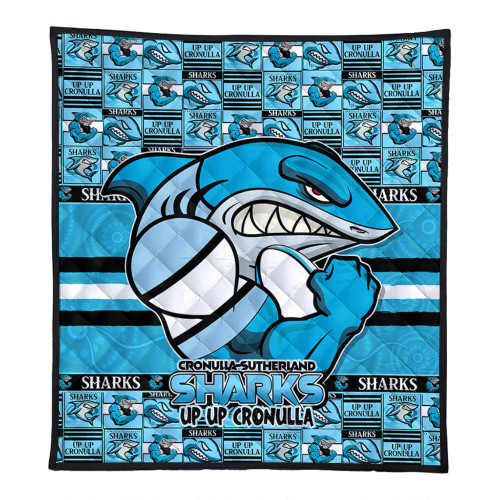 Cronulla-Sutherland Sharks Quilt Champion’s Pride Comic Style Cronulla-Sutherland Sharks Quilt Champion’s Pride Comic Style