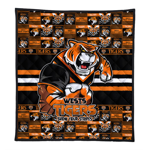 Wests Tigers Quilt Champion’s Pride Comic Style Wests Tigers Quilt Champion’s Pride Comic Style
