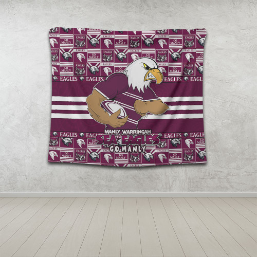 Manly Warringah Sea Eagles Tapestry Champion’s Pride Comic Style Manly Warringah Sea Eagles Tapestry Champion’s Pride Comic Style