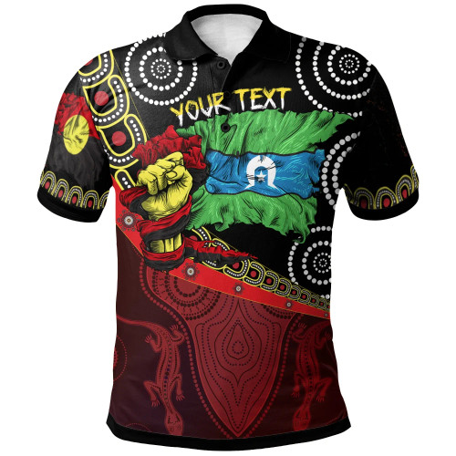 [Custom] Australia Breakout Polo Shirt - Aboriginal Flags & Dot Acrylic Paint Style Naidoc