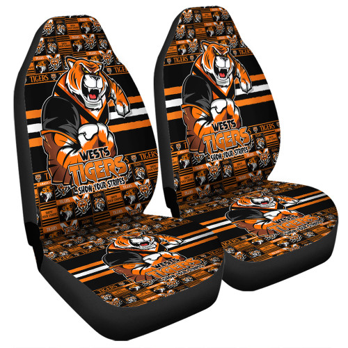 Wests Tigers Car Seat Cover Champion’s Pride Comic Style Wests Tigers Car Seat Cover Champion’s Pride Comic Style