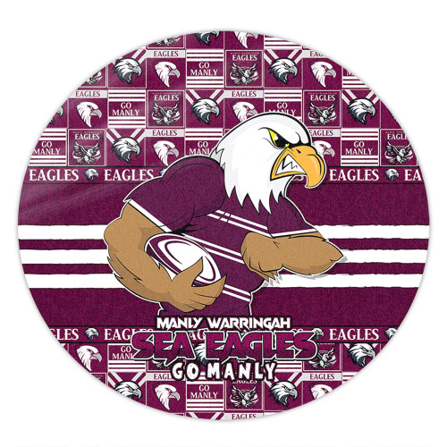 Manly Warringah Sea Eagles Round Rug Champion’s Pride Comic Style