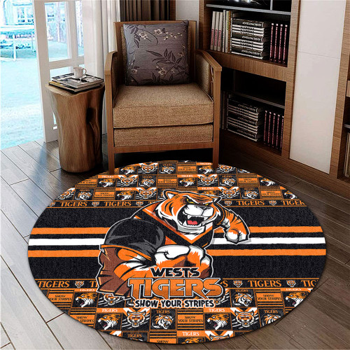 Wests Tigers Round Rug Champion’s Pride Comic Style