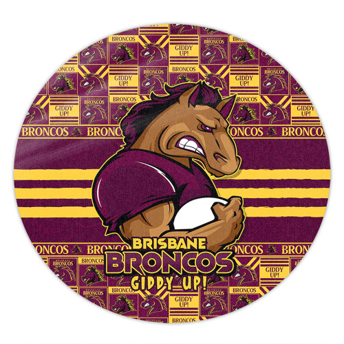 Brisbane Broncos Round Rug Champion’s Pride Comic Style