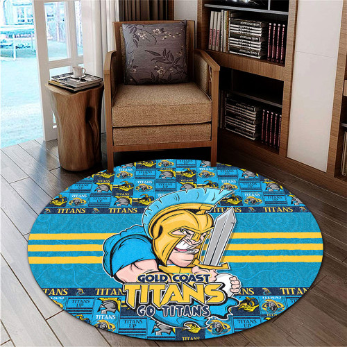 Gold Coast Titans Round Rug Champion’s Pride Comic Style