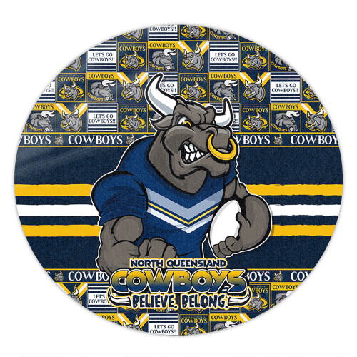 North Queensland Cowboys Round Rug Champion’s Pride Comic Style