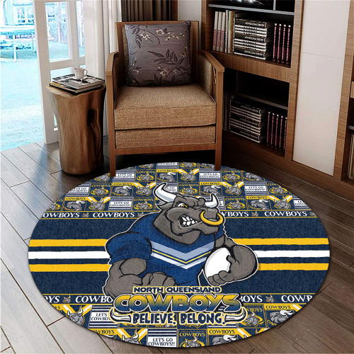 North Queensland Cowboys Round Rug Champion’s Pride Comic Style