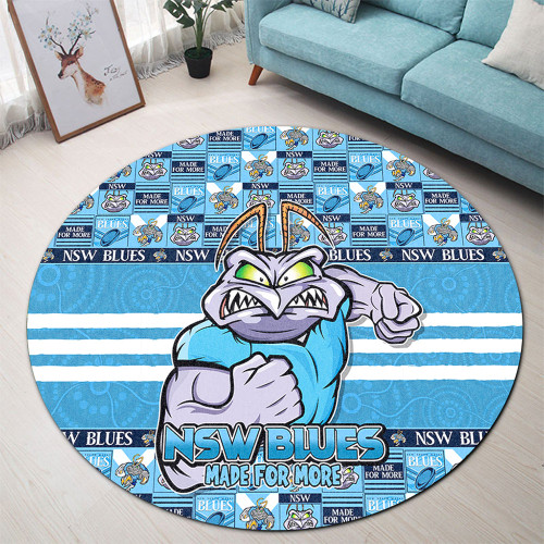 New South Wales Blues Round Rug Champion’s Pride Comic Style