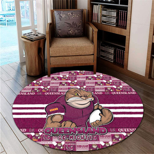 Queensland Maroons Round Rug Champion’s Pride Comic Style