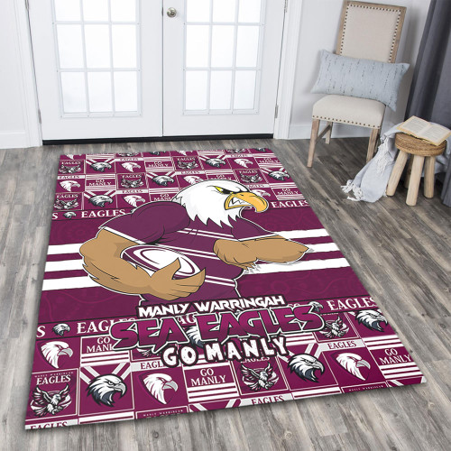 Manly Warringah Sea Eagles Area Rug Champion’s Pride Comic Style