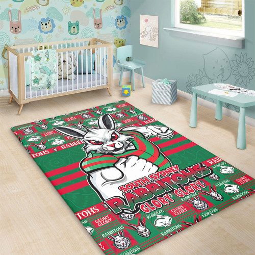 South Sydney Rabbitohs Area Rug Champion’s Pride Comic Style