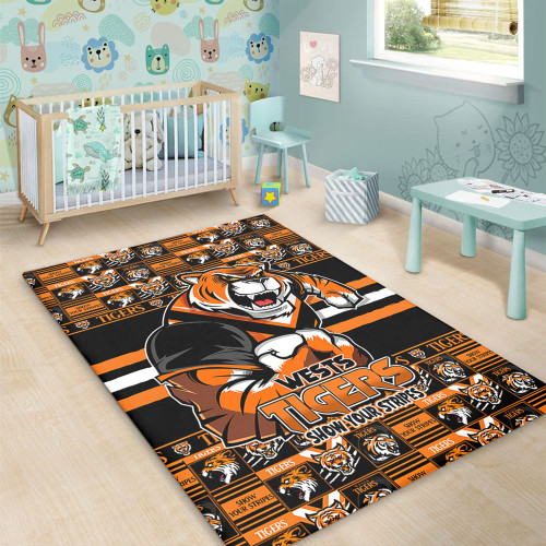 Wests Tigers Area Rug Champion’s Pride Comic Style