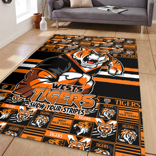 Wests Tigers Area Rug Champion’s Pride Comic Style