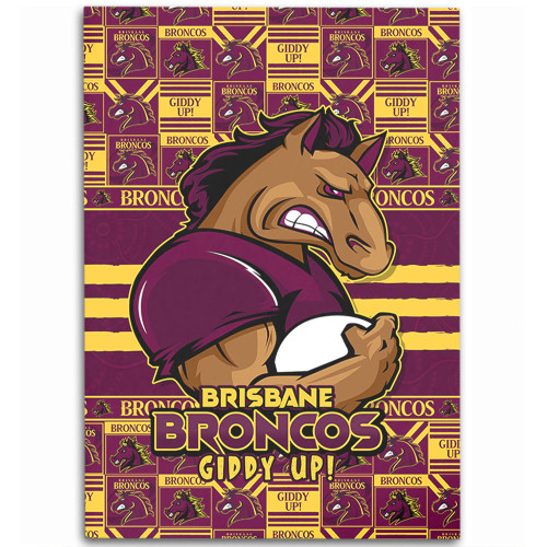 Brisbane Broncos Area Rug Champion’s Pride Comic Style
