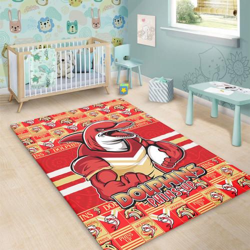 Redcliffe Dolphins Area Rug Champion’s Pride Comic Style