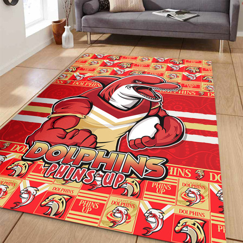 Redcliffe Dolphins Area Rug Champion’s Pride Comic Style