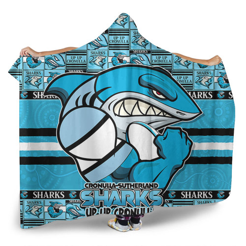 Cronulla-Sutherland Sharks Hooded Blanket Champion’s Pride Comic Style