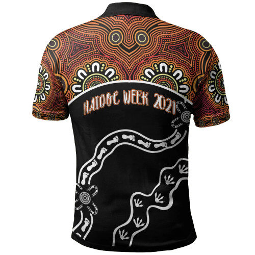 [Custom] Australia Naidoc Week 2021 Polo Shirt - Aboriginal Footprint White Style