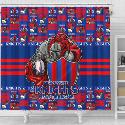 Newcastle Knights Shower Curtain Champion’s Pride Comic Style
