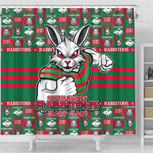 South Sydney Rabbitohs Shower Curtain Champion’s Pride Comic Style South Sydney Rabbitohs Shower Curtain Champion’s Pride Comic Style