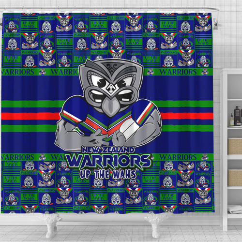 New Zealand Warriors Shower Curtain Champion’s Pride Comic Style