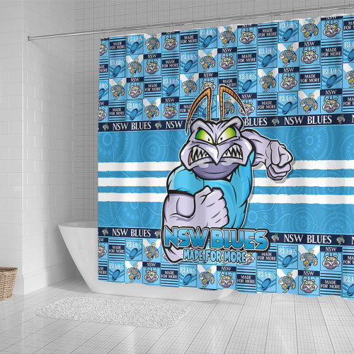 New South Wales Blues Shower Curtain Champion’s Pride Comic Style