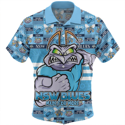 New South Wales Blues Hawaiian Shirt Championâ€™s Pride Comic Style