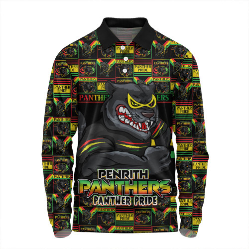 Penrith Panthers Long Sleeve Polo Shirt Champion’s Pride Comic Style