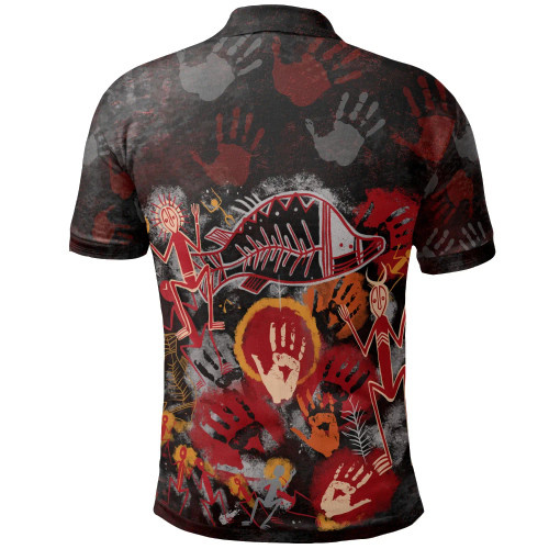 [Custom] Australia Aboriginal Polo Shirt - Indigenous Fish Hand Art