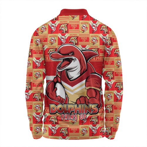 Redcliffe Dolphins Long Sleeve Polo Shirt Champion’s Pride Comic Style Redcliffe Dolphins Long Sleeve Polo Shirt Champion’s Pride Comic Style