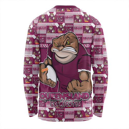Queensland Maroons Long Sleeve T-shirt Champion’s Pride Comic Style