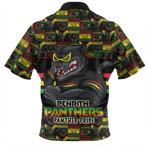 Penrith Panthers Zip Polo Shirt Champion’s Pride Comic Style Penrith Panthers Zip Polo Shirt Champion’s Pride Comic Style