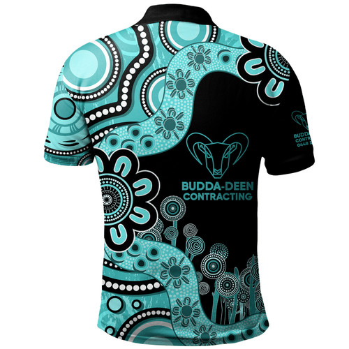 Australia Polo Shirt Custom Aboriginal Indigenous Dot Painting Turquoise Australia Polo Shirt Custom Aboriginal Indigenous Dot Painting Turquoise