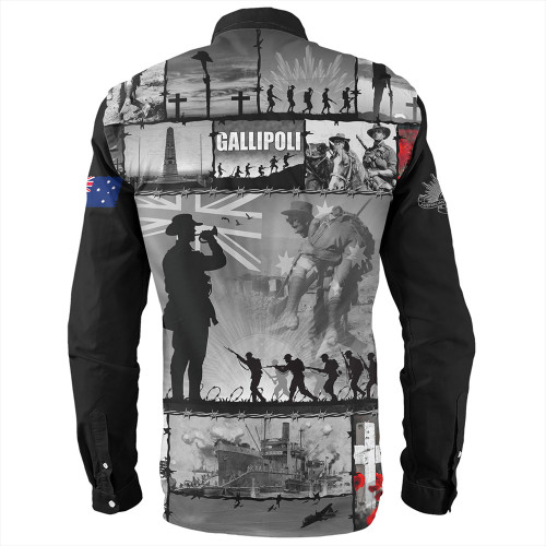 Australia Long Sleeve Shirt Anzac Day Honoring Gallipoli Heroes Memorial